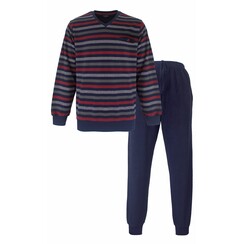 PHPYH25006A Paul Hopkins Heren Badstof Pyjama Donker Blauw.