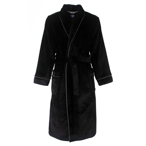 Paul Hopkins PHBRH25001A Paul Hopkins Heren Fleece Badjas Ochtendjas Zwart.