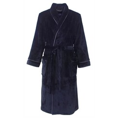 PHBRH25001B Paul Hopkins Heren Fleece Badjas Ochtendjas Donker Blauw.