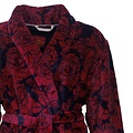 Medaillon MEBRD25001A Medaillon dames Fleece Badjas Ochtendjas Blauw Rood.