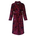 Medaillon MEBRD25001A Medaillon dames Fleece Badjas Ochtendjas Blauw Rood.