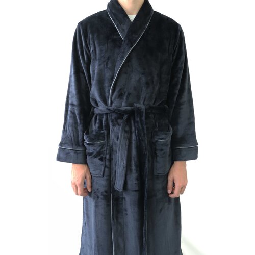 Paul Hopkins PHBRH25001B Paul Hopkins Heren Fleece Badjas Ochtendjas Donker Blauw.