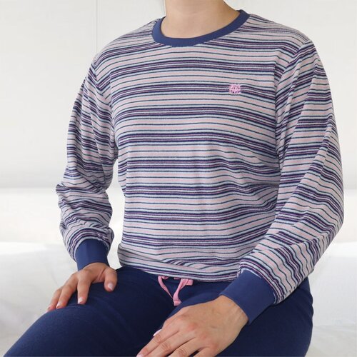 Tenderness TEPYD25003A Tenderness dames Badstof Pyjama Blauw.