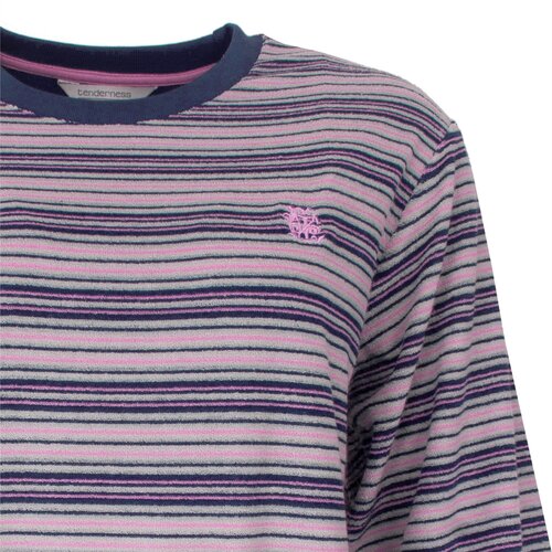 Tenderness TEPYD25003A Tenderness dames Badstof Pyjama Blauw.