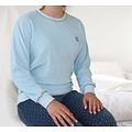 Tenderness TEPYD25023A Tenderness dames Pyjama Velours Lichtblauw.