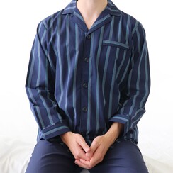 PHPYH25012A Paul Hopkins Heren Pyjama Geweven Donker Blauw.