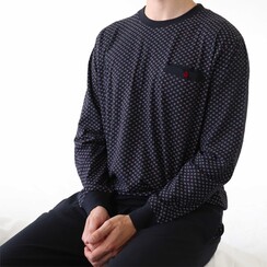 PHPYH25025A Paul Hopkins Heren Pyjama Donker Blauw.