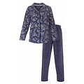 Medaillon MEPYD25005A Medaillon dames Doorknoop Velours Pyjama  Donker Blauw.