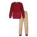 Irresistible IRPYD25020A Irresistible Dames Velours Pyjama Rood.