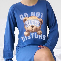 TPNGD25005A Temptation dames Big Shirt Blauw.