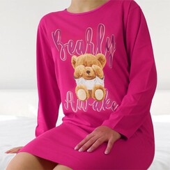TPNGD25002A Temptation dames Big Shirt Fuchsia.