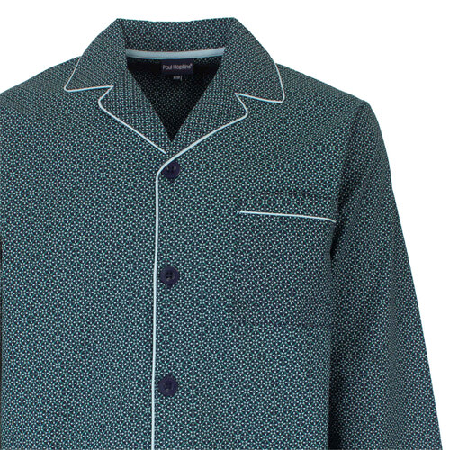 Paul Hopkins PHPYH25013A Paul Hopkins Heren Pyjama Geweven Groen Blauw.