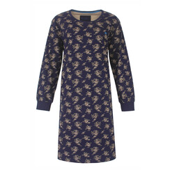 MENGD25005A Medaillon dames Nachthemd Donker Blauw.
