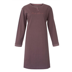MENGD25011A Medaillon dames Nachthemd Bruin.