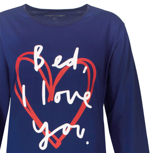 Temptation TPNGD25011A Temptation dames Big Shirt Donker Blauw.