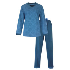 MEPYD25009A Medaillon dames Pyjama Petrol Blauw.