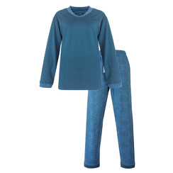 MEPYD25008A Medaillon dames Pyjama Petrol Blauw.
