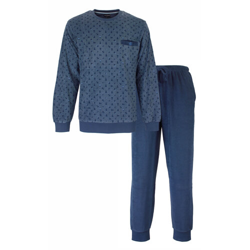 Paul Hopkins PHPYH25004A Paul Hopkins Heren Badstof Pyjama Blauw.
