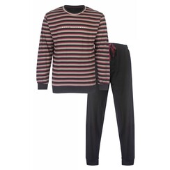 MEPYH25002A MEQ Heren Pyjama Ronde Hals Lange Mouw Grijs.