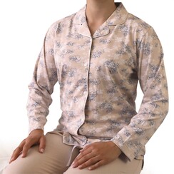 TEPYD25017A Tenderness dames Doorknoop Pyjama Beige.