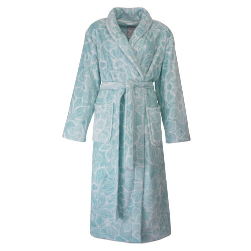 Tenderness TEBRD25001A Tenderness dames Fleece Badjas Ochtendjas Aqua.