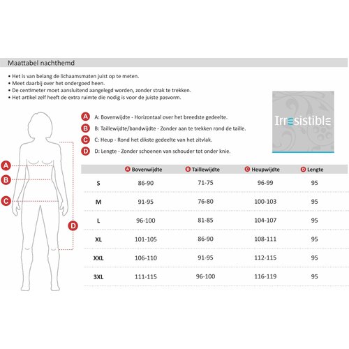 Irresistible IRNGD16002A Irresistible Dames Nachthemd Blauw.