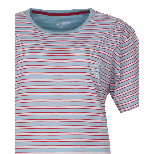 Irresistible IRSAD16001B Irresistible Dames  Shortama Gestreept Blauw.