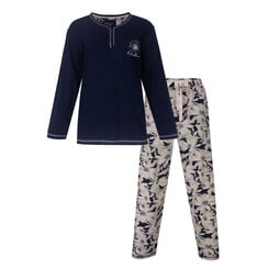 MEPYD16002A Medaillon Dames Pyjama Donker Blauw.
