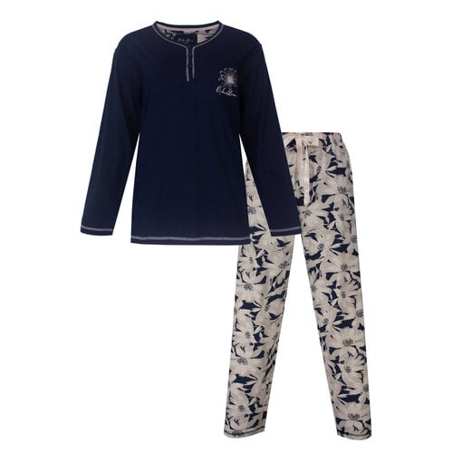 Medaillon MEPYD16002A Medaillon Dames Pyjama Donker Blauw.