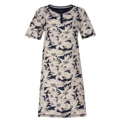 MENGD16002A Medaillon Dames Nachthemd Blauw.