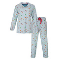 Tenderness TEPYD16005A Tenderness Dames Doorknoop Pyjama Blauw.