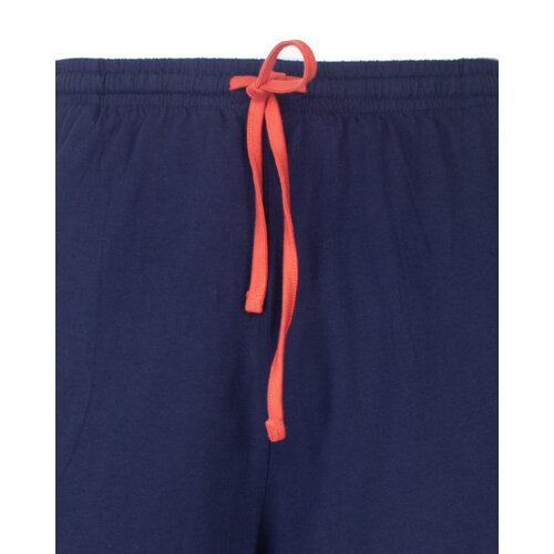 M.E.Q. MESAH16002A MEQ Heren Shortama Gestreept V-hals Blauw.