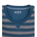 M.E.Q. MEPYH16009A MEQ Heren Pyjama Gestreept Ronde Hals Petrol Blauw.