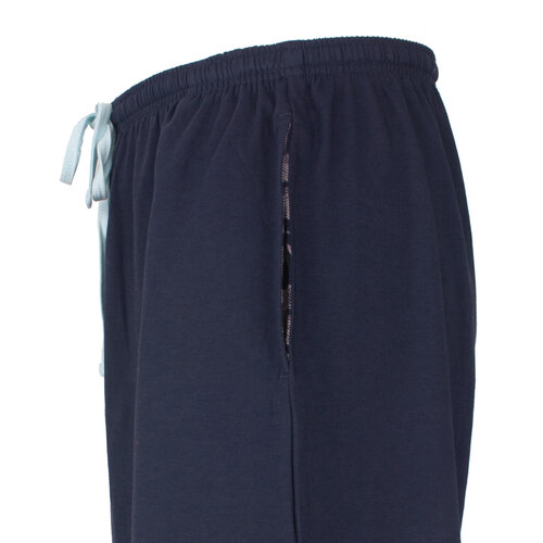 M.E.Q. MEPYH16005A MEQ Heren Pyjama V-hals Donker Blauw.