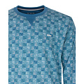 M.E.Q. MEPYH16003A MEQ Heren Pyjama Ronde Hals Aqua Blauw.