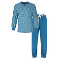 M.E.Q. MEPYH16003A MEQ Heren Pyjama Ronde Hals Aqua Blauw.