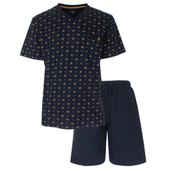 PHSAH16006A Paul Hopkins Heren Shortama V-hals Donker Blauw.