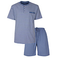 Paul Hopkins PHSAH16004A Paul Hopkins Heren Shortama Gestreept Polosluiting Licht Blauw.
