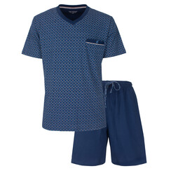 PHSAH16001A Paul Hopkins Heren Shortama V-hals Blauw.