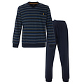 Paul Hopkins PHPYH16008A Paul Hopkins Heren Pyjama Gestreept V-hals Donker Blauw.