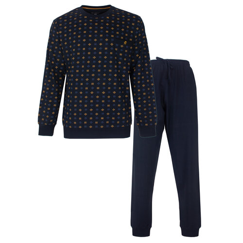 Paul Hopkins PHPYH16007A Paul Hopkins Heren Pyjama Ronde Hals Donker Blauw.
