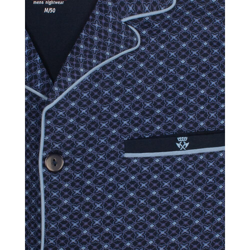 Paul Hopkins PHPYH16006A Paul Hopkins Heren Doorknoop Pyjama Donker Blauw.