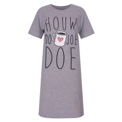 TPNGD16007A Temptation Dames Big Shirt Grijs Melange.