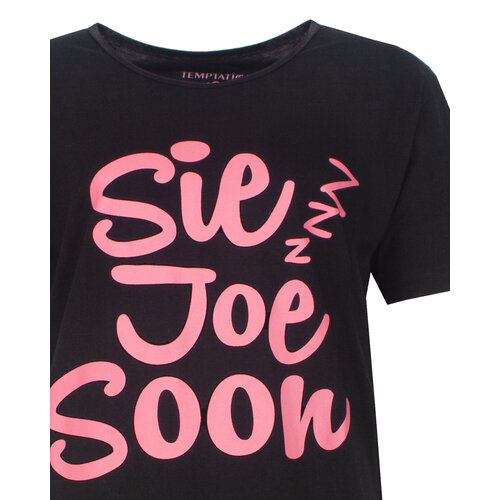 Temptation TPNGD16004A Temptation Dames Big Shirt Zwart.