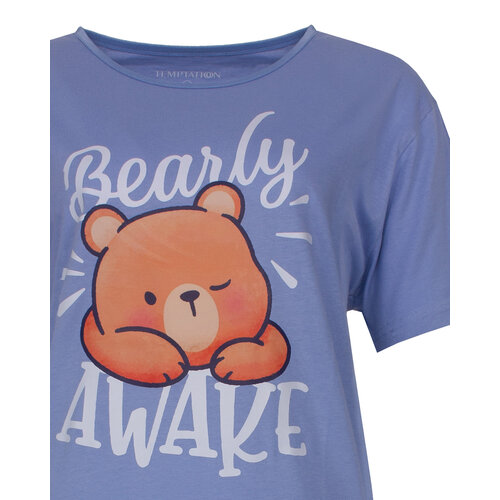 Temptation TPNGD16003A Temptation dames Big Shirt Blauw.