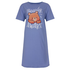 TPNGD16003A Temptation Dames Big Shirt Blauw.