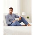 Paul Hopkins PHPYH16003A Paul Hopkins Heren Pyjama Polosluiting Licht Blauw.