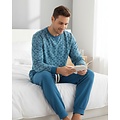 M.E.Q. MEPYH16003A MEQ Heren Pyjama Ronde Hals Aqua Blauw.