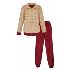 IRHSD25004A Irresistible dames Velours Huispak Rood Beige.