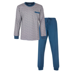 MEPYH16008A MEQ Heren Pyjama Ronde Hals Grijs.